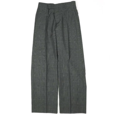 新品 MIU MIU ミュウミュウ トロピカルウール グレンチェックスラックス 2024年モデル DNA973 S000 17AG 44 CHARCOAL GRAY パンツ ボトムス g26813
