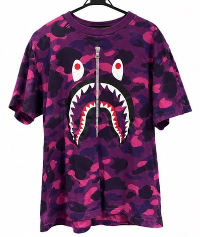 A BATHING APE Color Camo Shark Tee "Purple"
