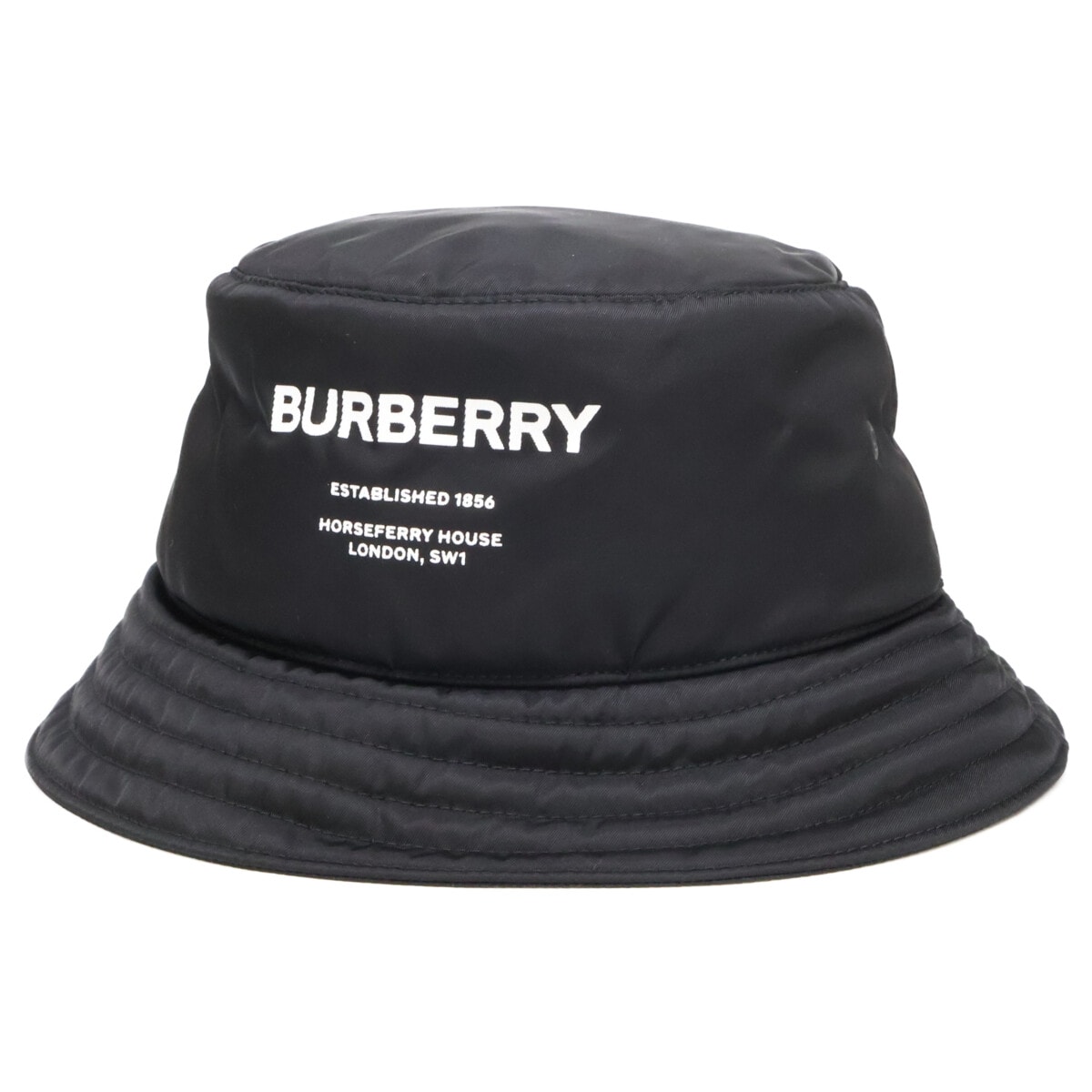 バーバリー 【新品同様】8044081/71E PADDED NYLON BUCKET HAT ロゴプリント ナイロン バケットハット L
