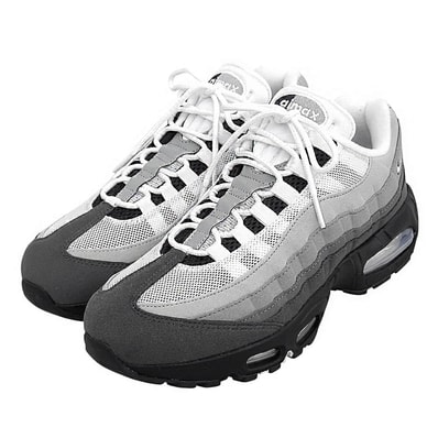 ナイキ 新品同様 Big Bubble エアマックス95 OG シューズ メンズ グレー×ホワイト 26.5cm HM4740-007 8.5(US)