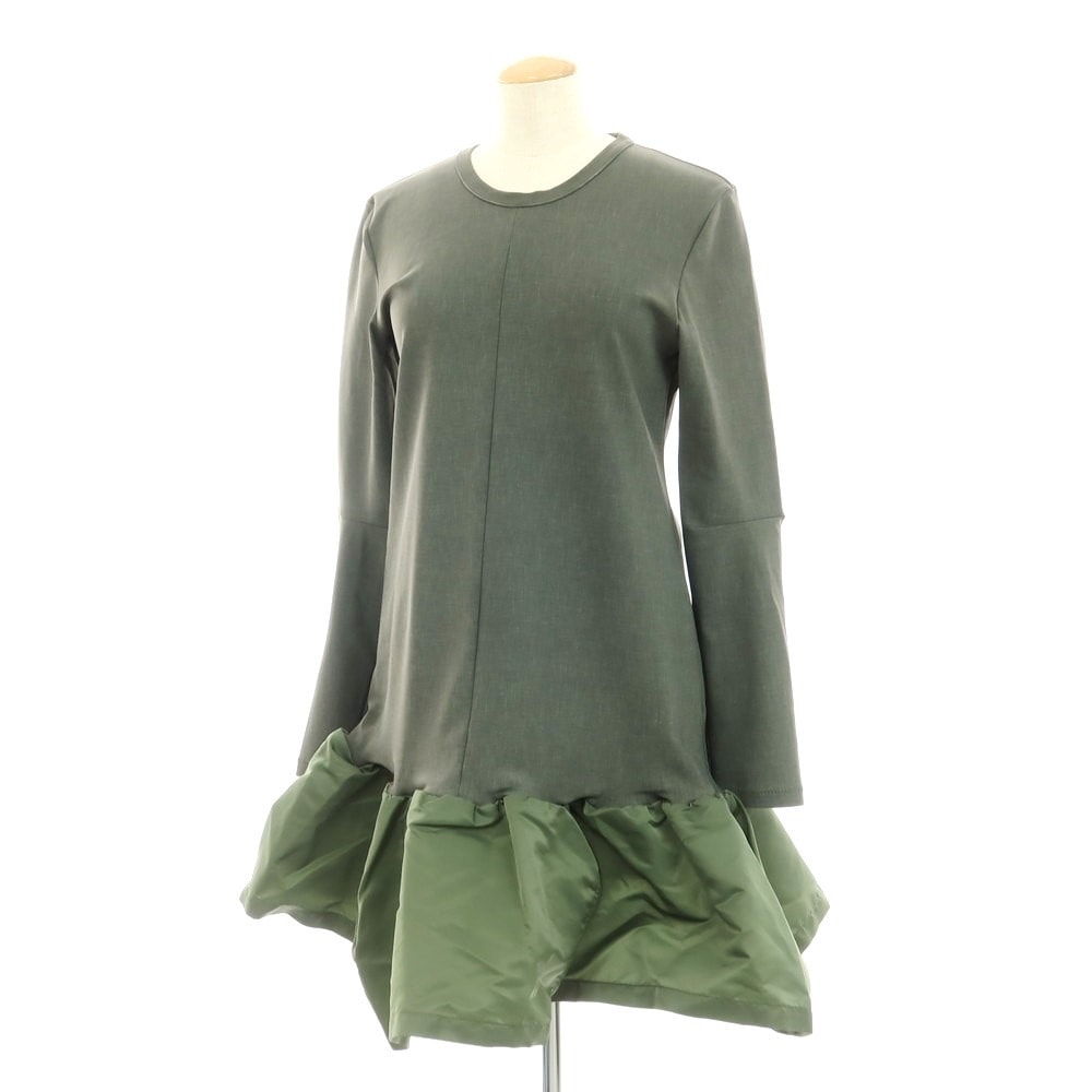 【中古】【未使用】トーガ TOGA ストレッチ ナイロン クルーネック 長袖 ワンピース グリーン【サイズ38】【レディース】