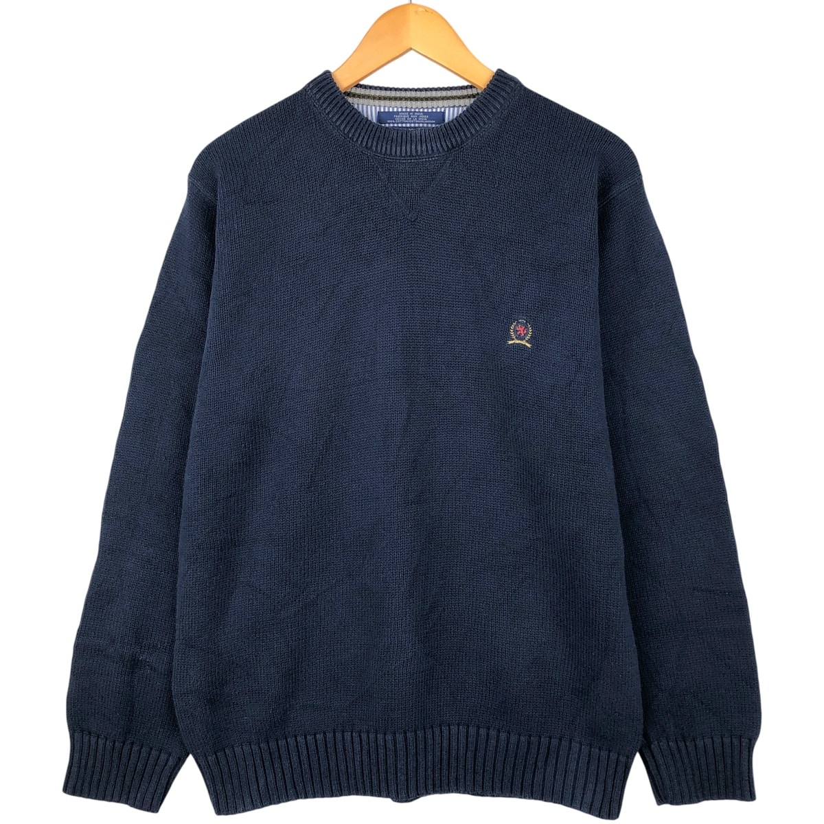 古着 トミーヒルフィガー TOMMY HILFIGER コットンニットセーター メンズM相当/eaa599632