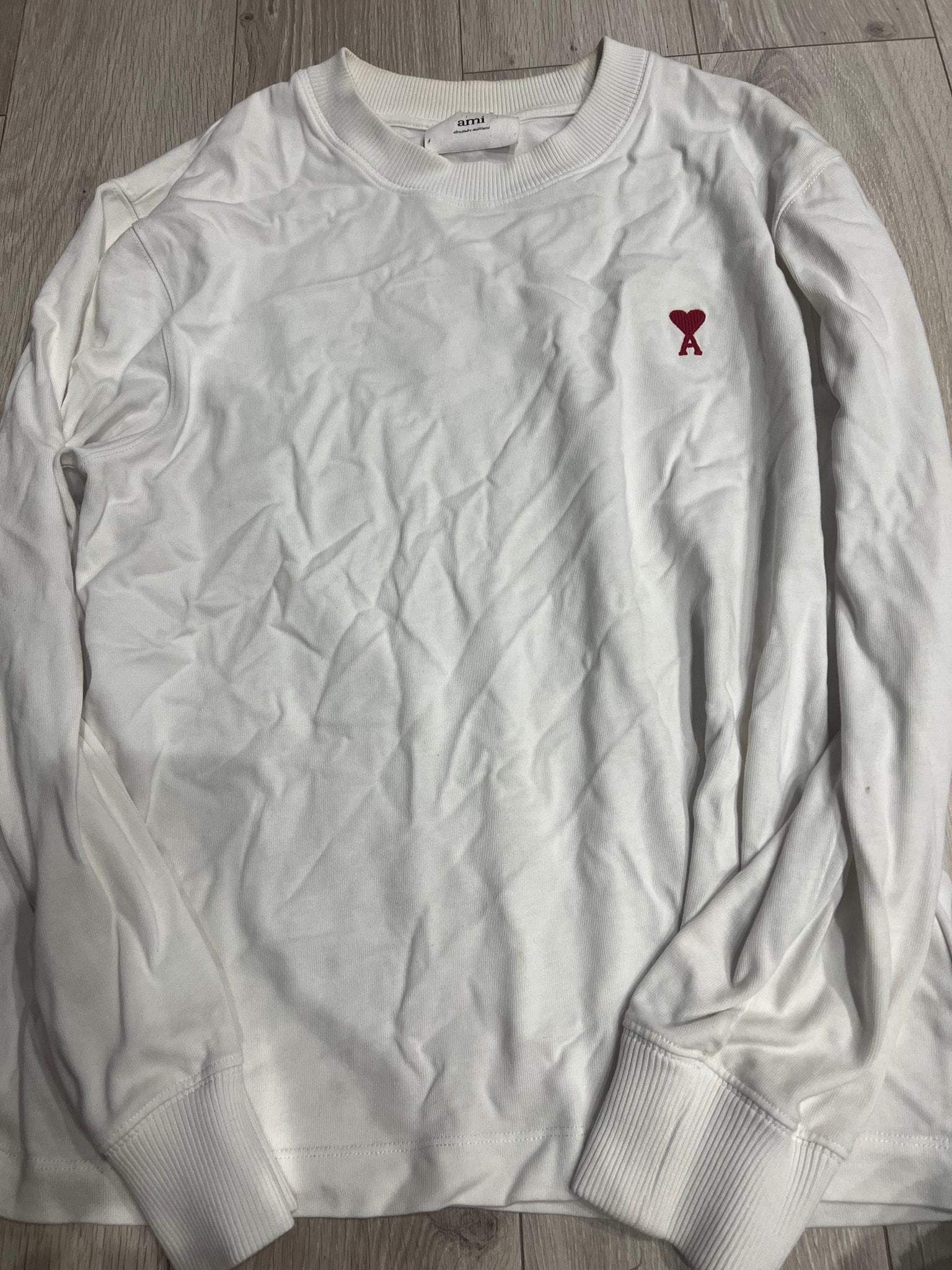 AMI PARIS Ami De Coeur Long-Sleeved T-Shirt "White"