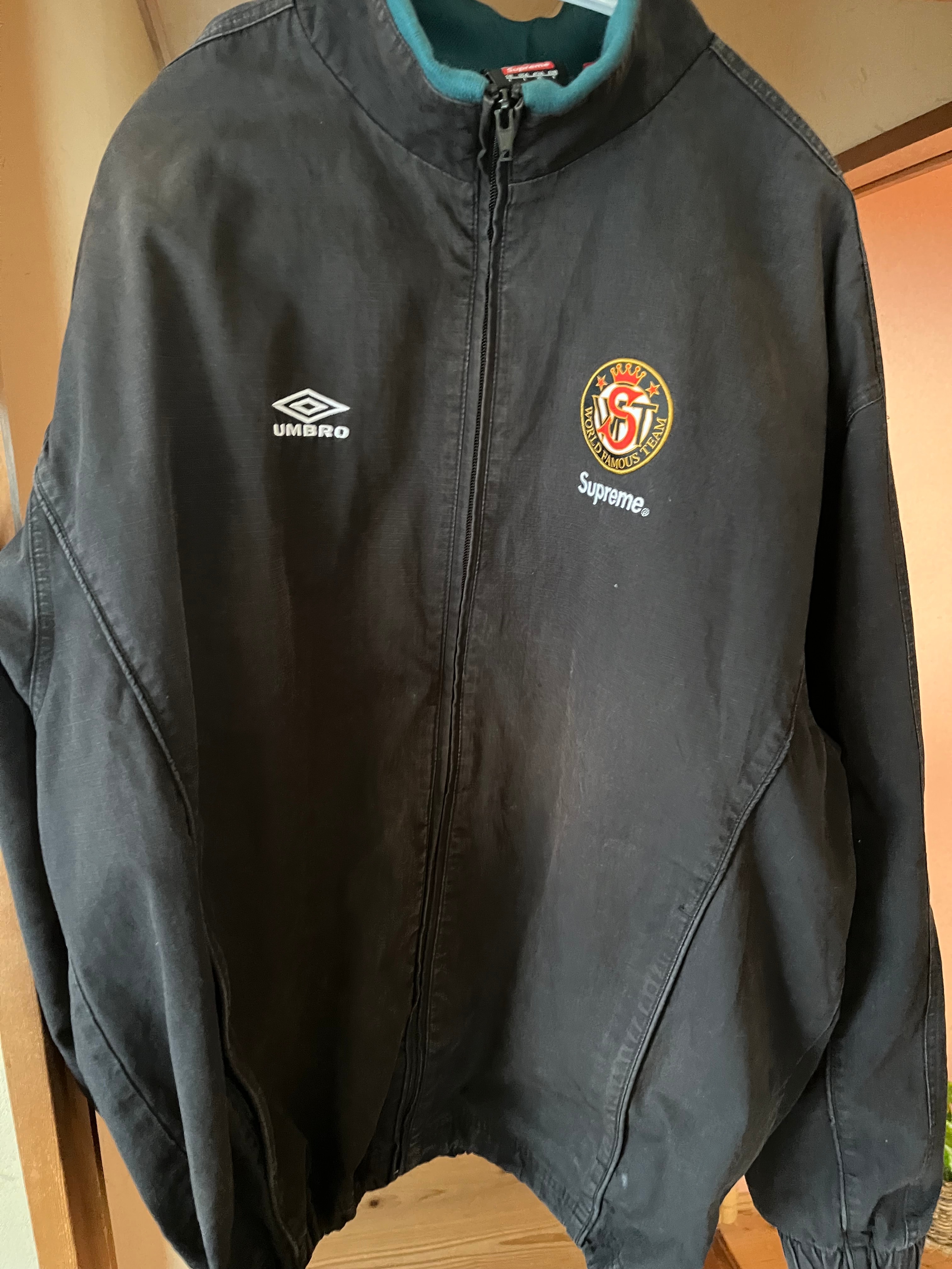 シュプリーム アンブロ コットン リップストップ トラック ジャケット "ブラック"