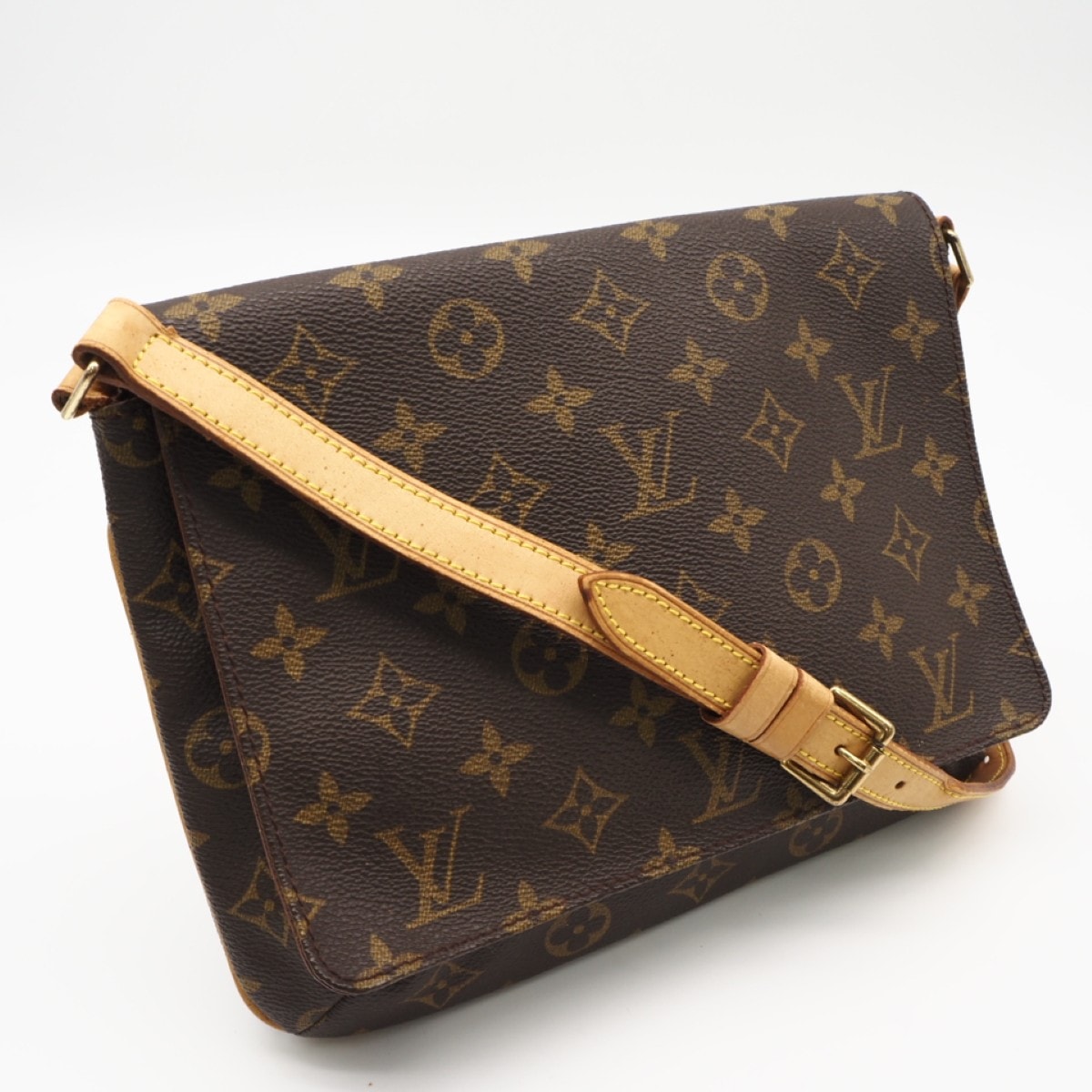 LOUIS VUITTON ルイ・ヴィトン モノグラム ミュゼット タンゴ M51257 ショルダーバッグ ブラウン コーティングキャンバス レザー レディース