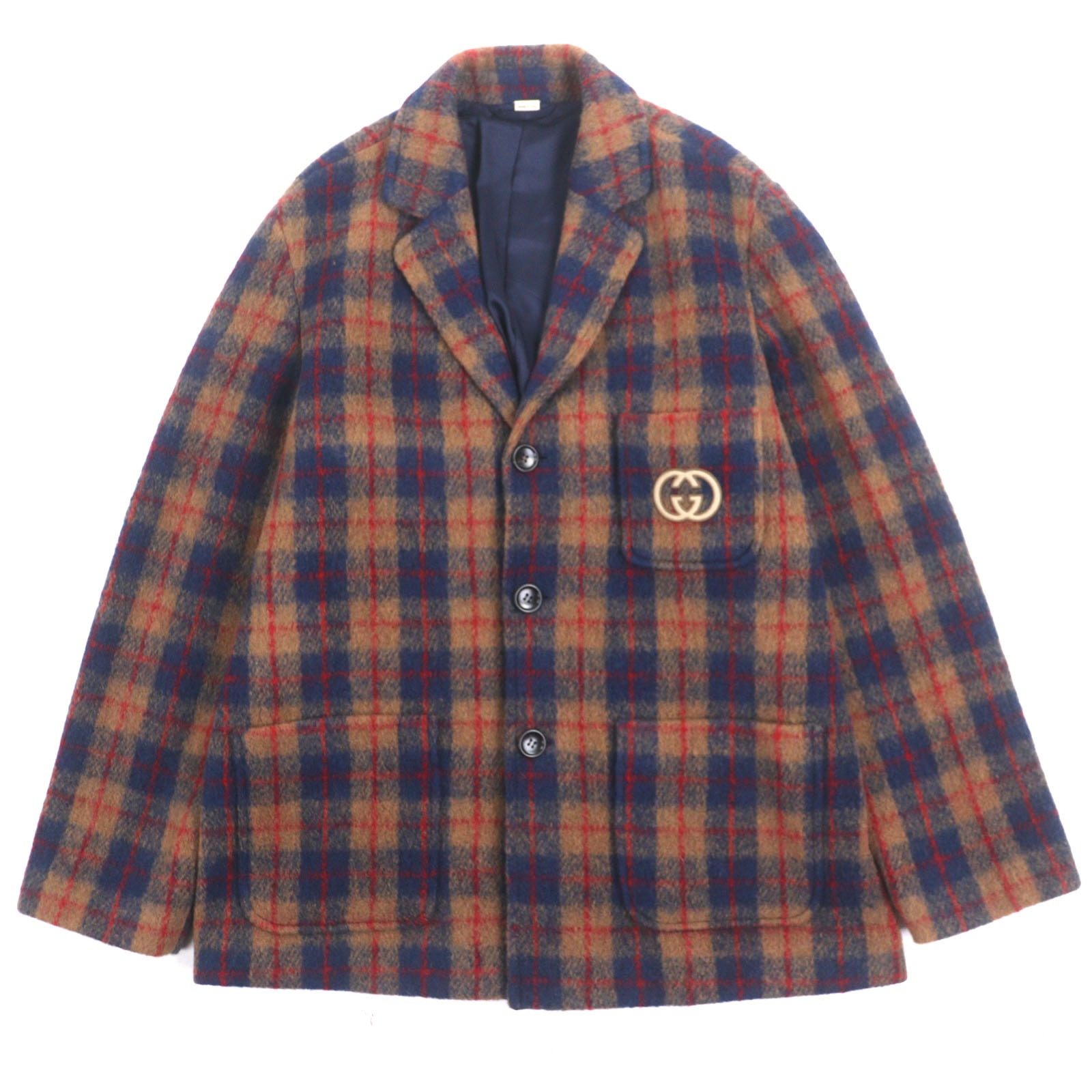 極美品 グッチ テーラードジャケット ブラウン メンズ 50 770761