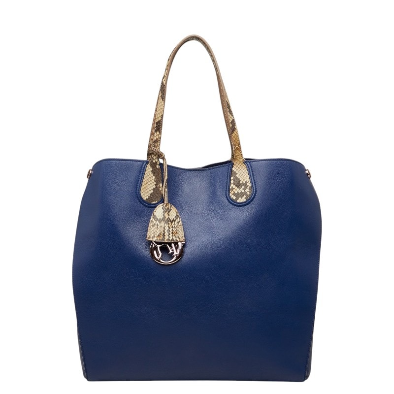 ディオール ハンドバッグ トートバッグ ブルー ブラウン レザー パイソン レディース Dior 【中古】