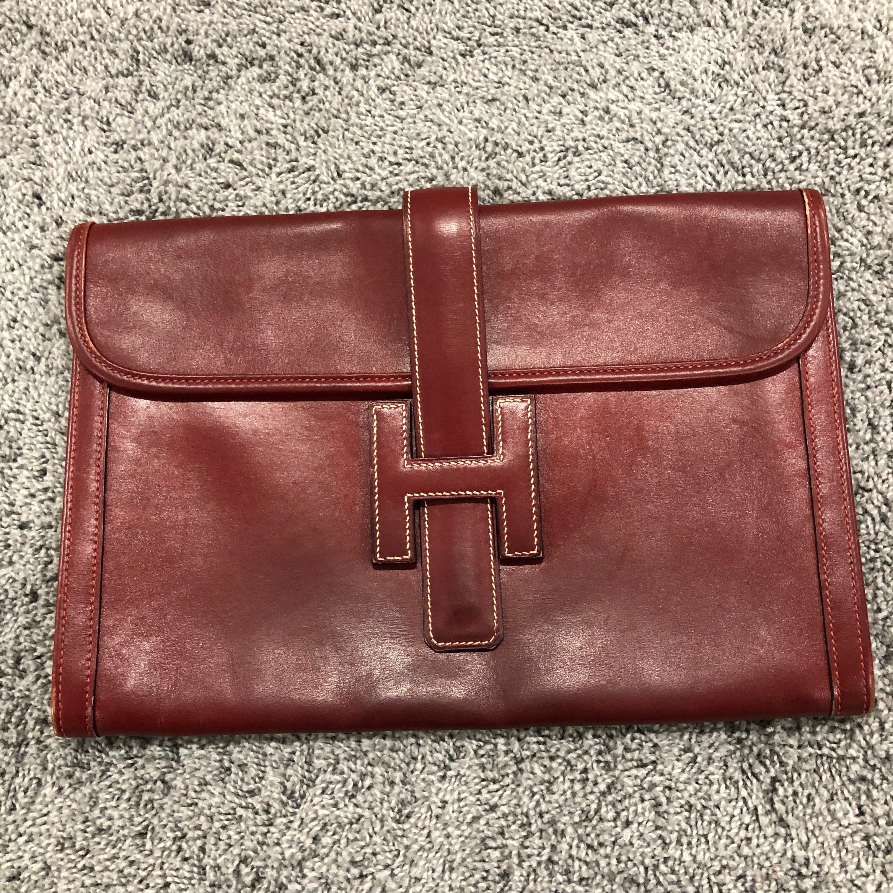 Hermes Jige PM Clutch Bag "Bordeaux"