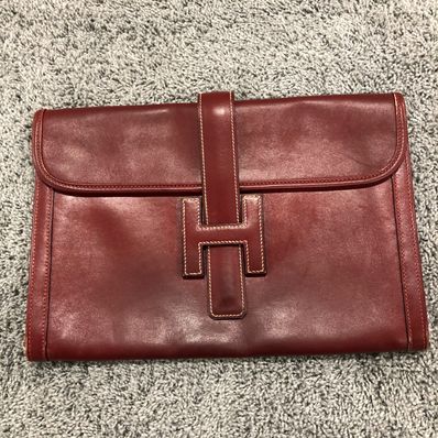 Hermes Jige PM Clutch Bag "Bordeaux"
