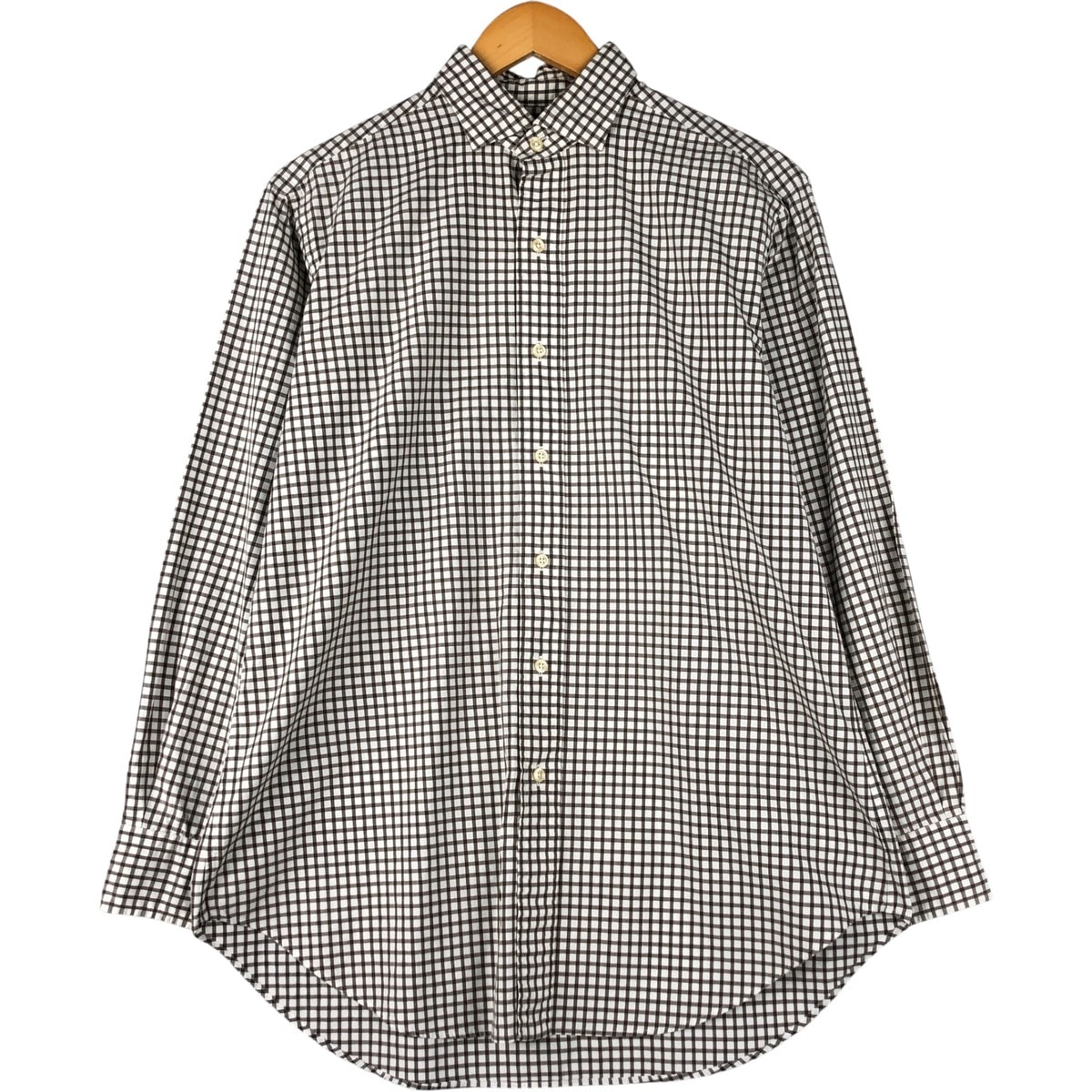 古着 ラルフローレン Ralph Lauren POLO by Ralph Lauren ESTATE ワイドカラー 長袖 チェックシャツ メンズM相当/eaa600185