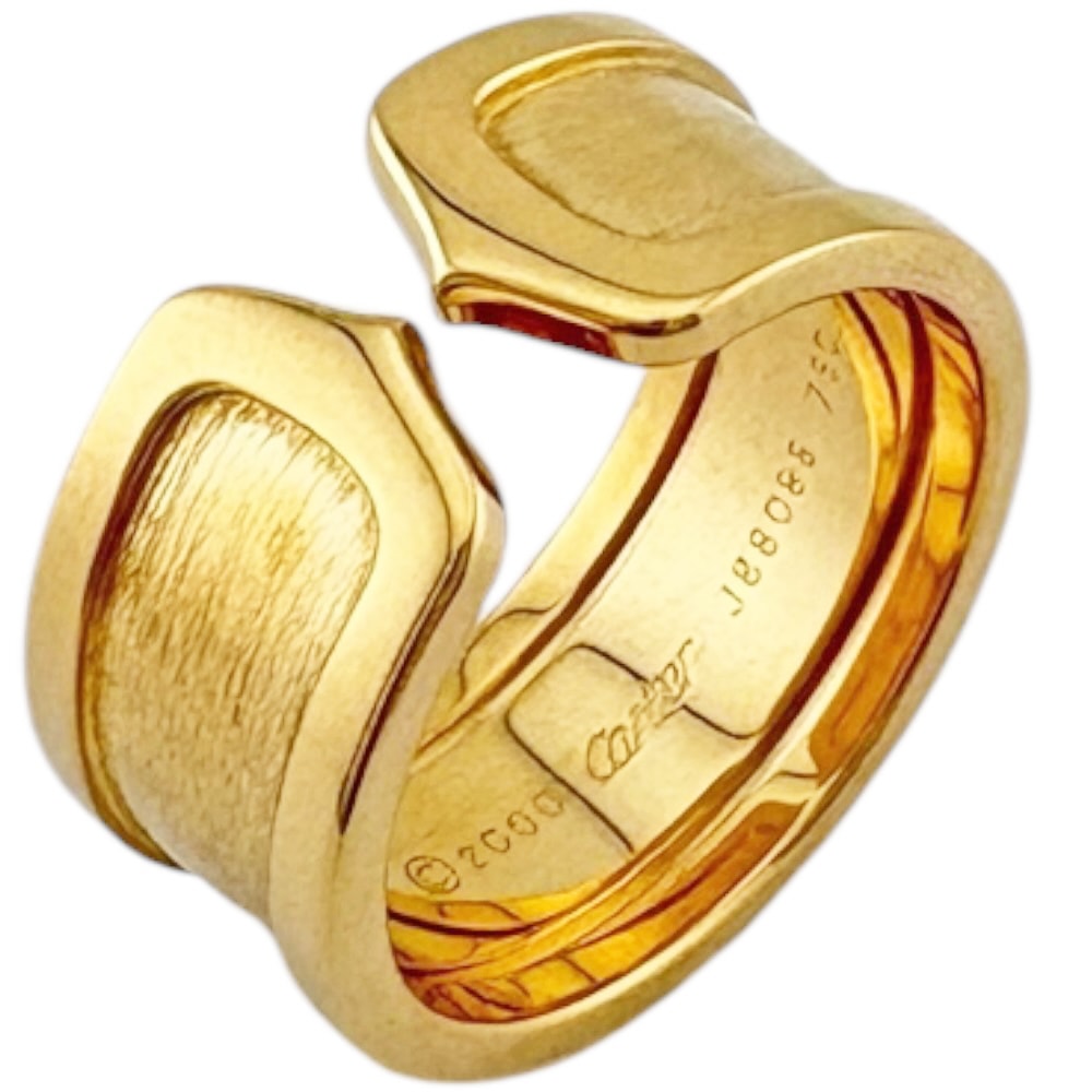 カルティエ C2 ワイド リング 指輪 15号 18金 K18イエローゴールド ユニセックス CARTIER 中古