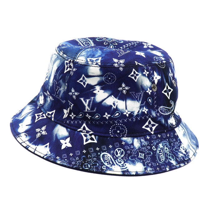 LOUIS VUITTON ルイ・ヴィトン ボネ・モノグラム バンダナ リバーシブル ハット ブルー MP3344 NX1252 ユニセックス【中古】【美品】