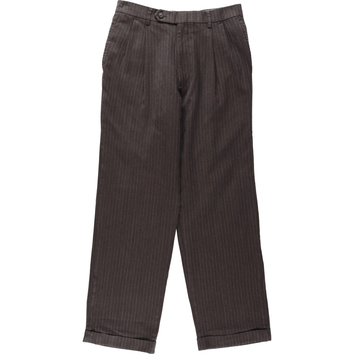 古着 00年代~ ノーティカ NAUTICA ストライプ柄 ツータック ウール スラックスパンツ レディースL(w30)相当/eaa631824