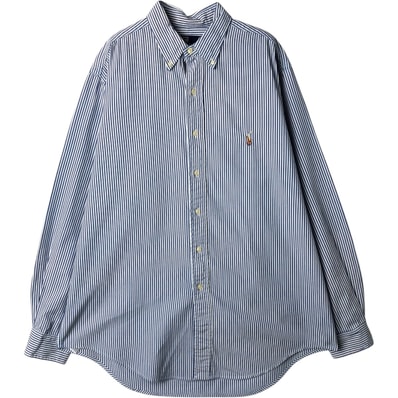 古着 ラルフローレン Ralph Lauren POLO by Ralph Lauren 長袖 ボタンダウンストライプシャツ カナダ製 メンズL相当/eaa649937