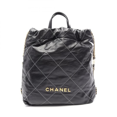 シャネル CHANEL シャネル 22 ラージ リュックサック バックパック バッグ レザー レディース ブラック系 【中古】