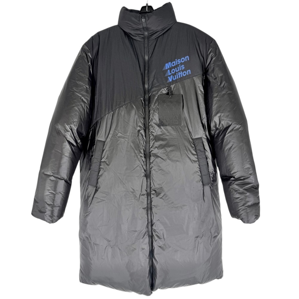 LOUIS VUITTON ルイヴィトン ダウンジャケット リバーシブル ダウンパーカー アウター アパレル 服 50 ブラック 黒 ブルー 青 ブラック金具 ナイロン メンズ 冬 美品【中古品】