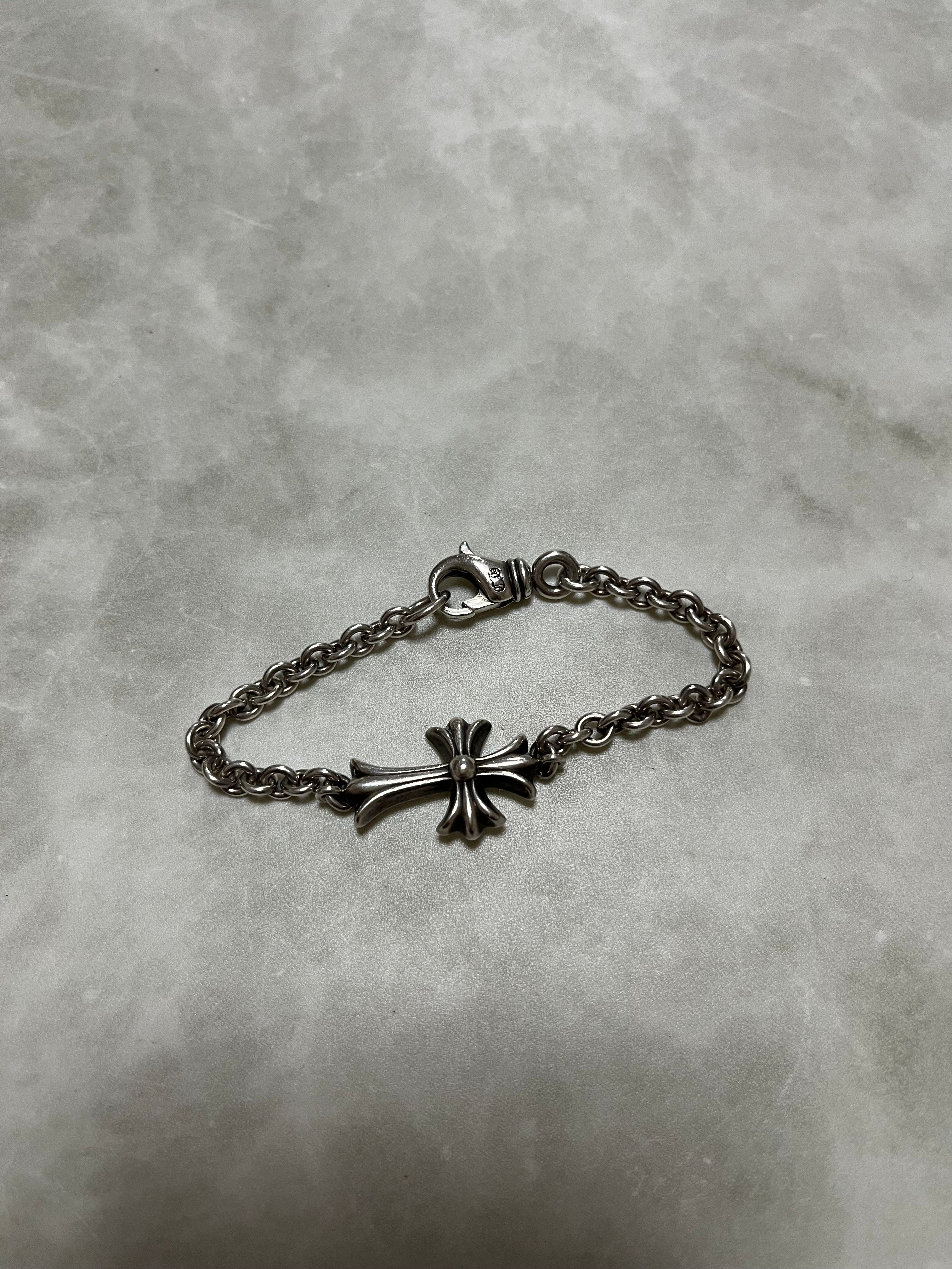 Chrome Hearts Chain Tiny CH Cross Bracelet / 7inch "Silver"