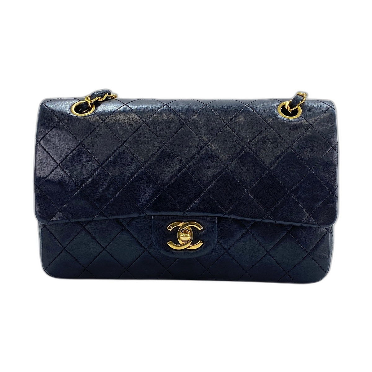 シャネル CHANEL ラムスキン マトラッセ25 ダブルフラップ ショルダーバッグ【中古】