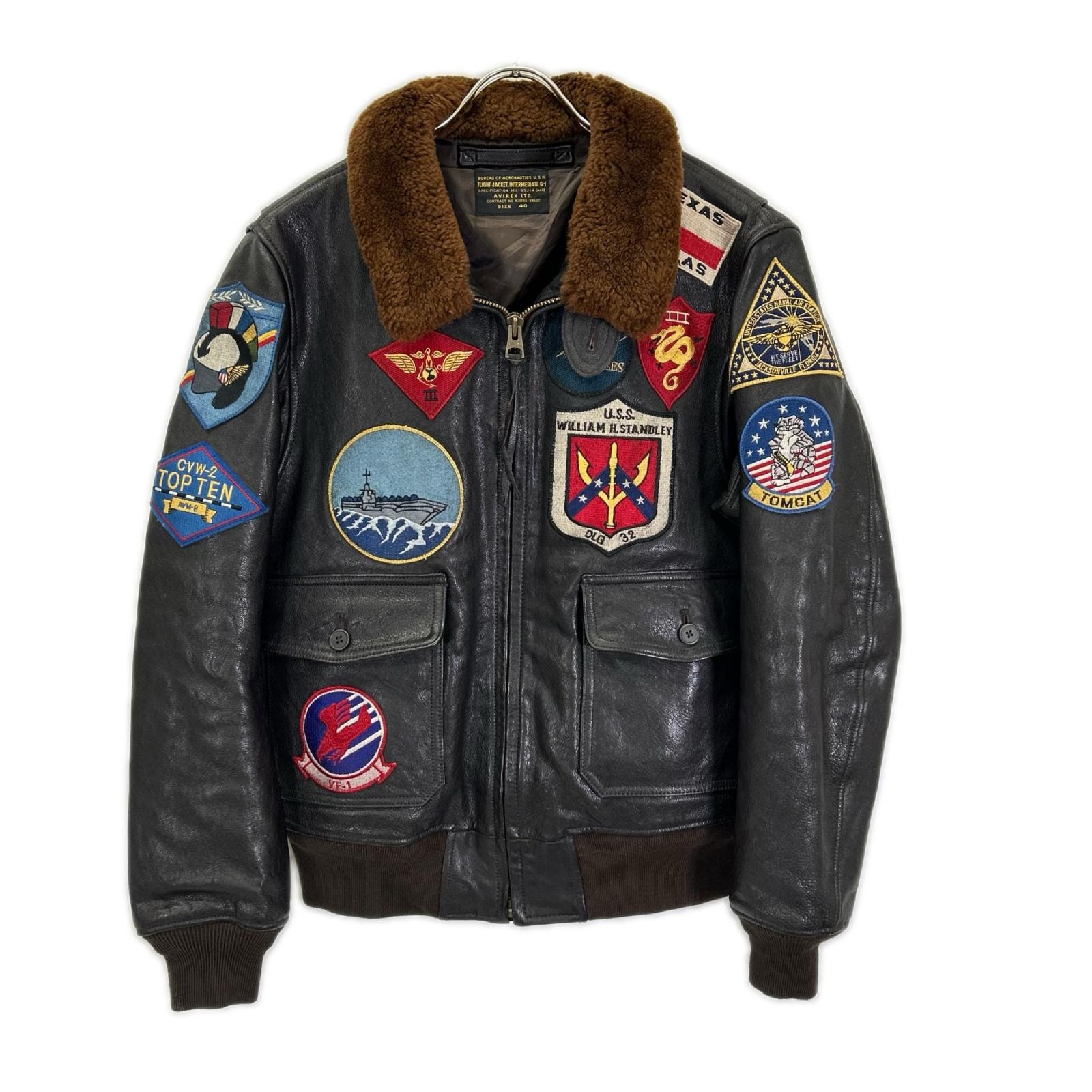 アヴィレックス 783-4950011 ブラウン G-1 TOP GUN シープスキン フライトジャケット 40