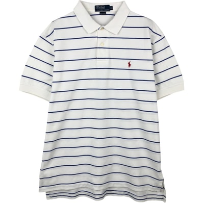 古着 ラルフローレン Ralph Lauren POLO by Ralph Lauren 半袖 ボーダー ポロシャツ メンズXL相当/eaa628055