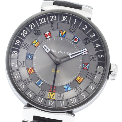 ☆良品 ルイ・ヴィトン タンブール ムーンデュアルタイム メンズ 【中古】