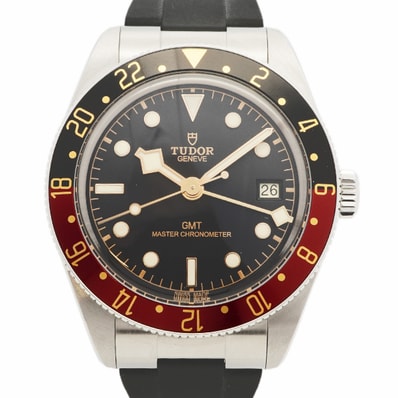 ★SALE【6wdc0246】チュードル ブラックベイ 58 GMT 7939G1A0NRU 黒文字盤【中古】腕時計 メンズ