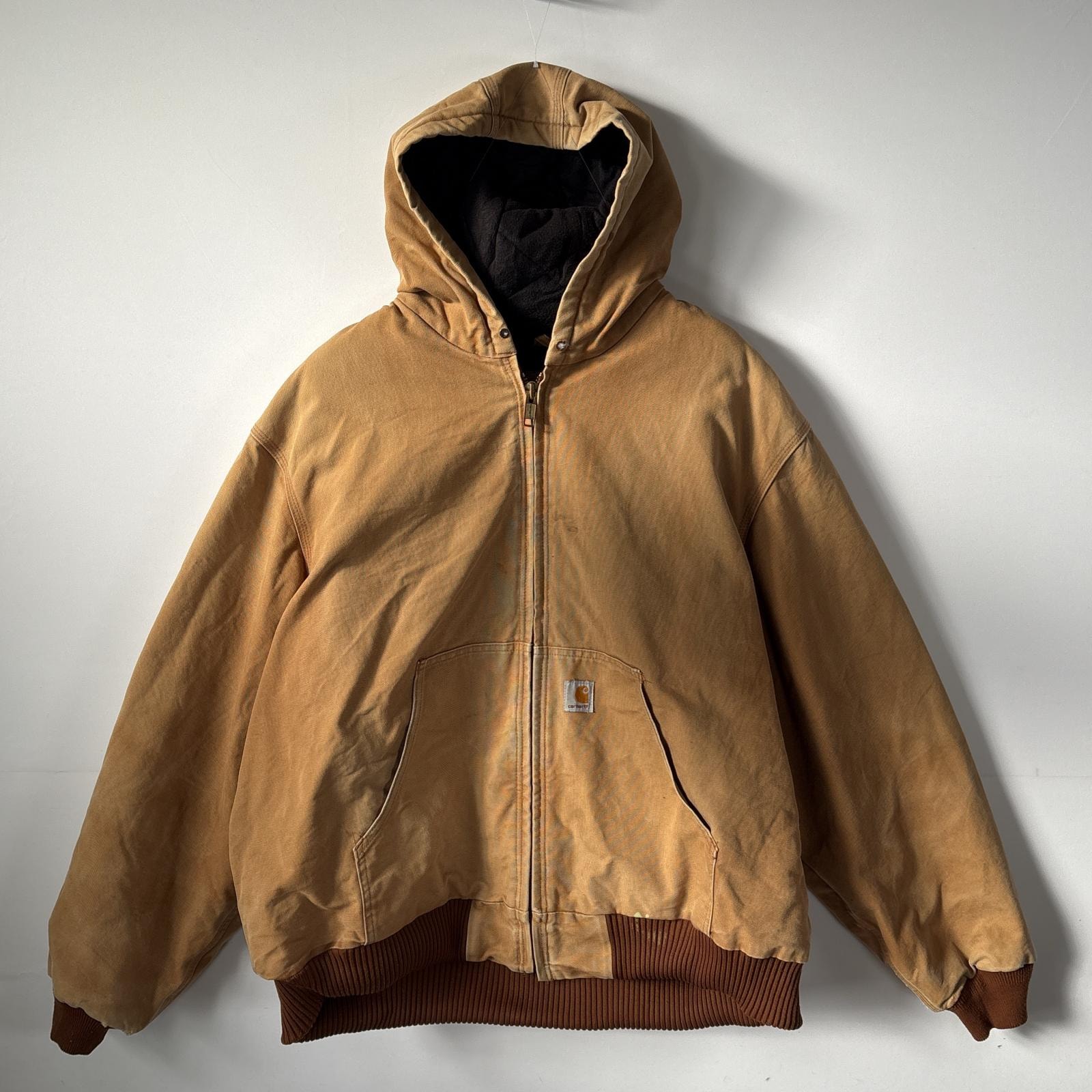 古着 90's/90年代 カーハート Carhartt ダック アクティブジャケット キルティングライナー 14041  ブラウン系 メンズ