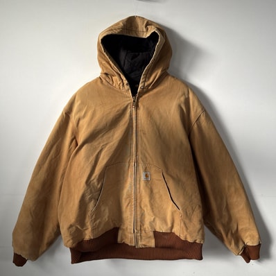 古着 90's/90年代 カーハート Carhartt ダック アクティブジャケット キルティングライナー 14041 ブラウン系 メンズ