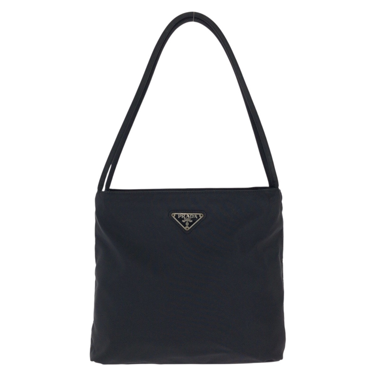 PRADA プラダ テスート 三角ロゴプレート ブラック 黒 シルバー金具 ナイロン トートバッグ ハンドバッグ 603432 【中古】
