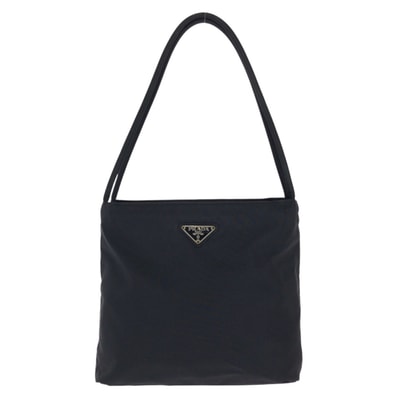 PRADA プラダ テスート 三角ロゴプレート ブラック 黒 シルバー金具 ナイロン トートバッグ ハンドバッグ 603432 【中古】