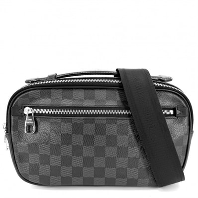 LOUIS VUITTON ルイヴィトン ボディバッグ ダミエグラフィット アンブレール バムバッグ ウエストバッグ 肩掛け 斜め掛け ブラック 黒 N41289 ノワール シルバー金具 メンズ【中古品】
