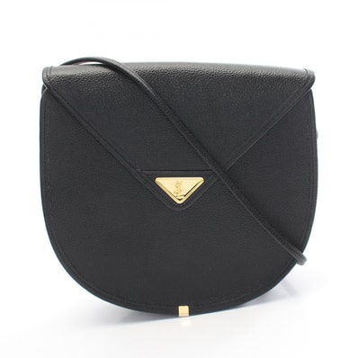 イヴ・サンローラン YVES SAINT LAURENT ショルダーバッグ バッグ レザー レディース ブラック系 【中古】