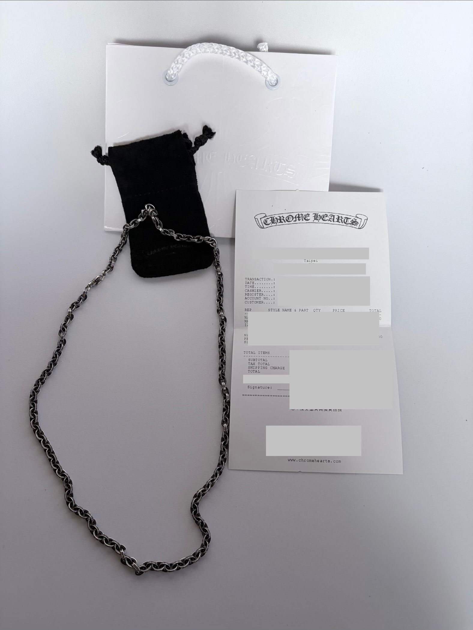 Chrome Hearts Paper Chain Necklace "Silver"