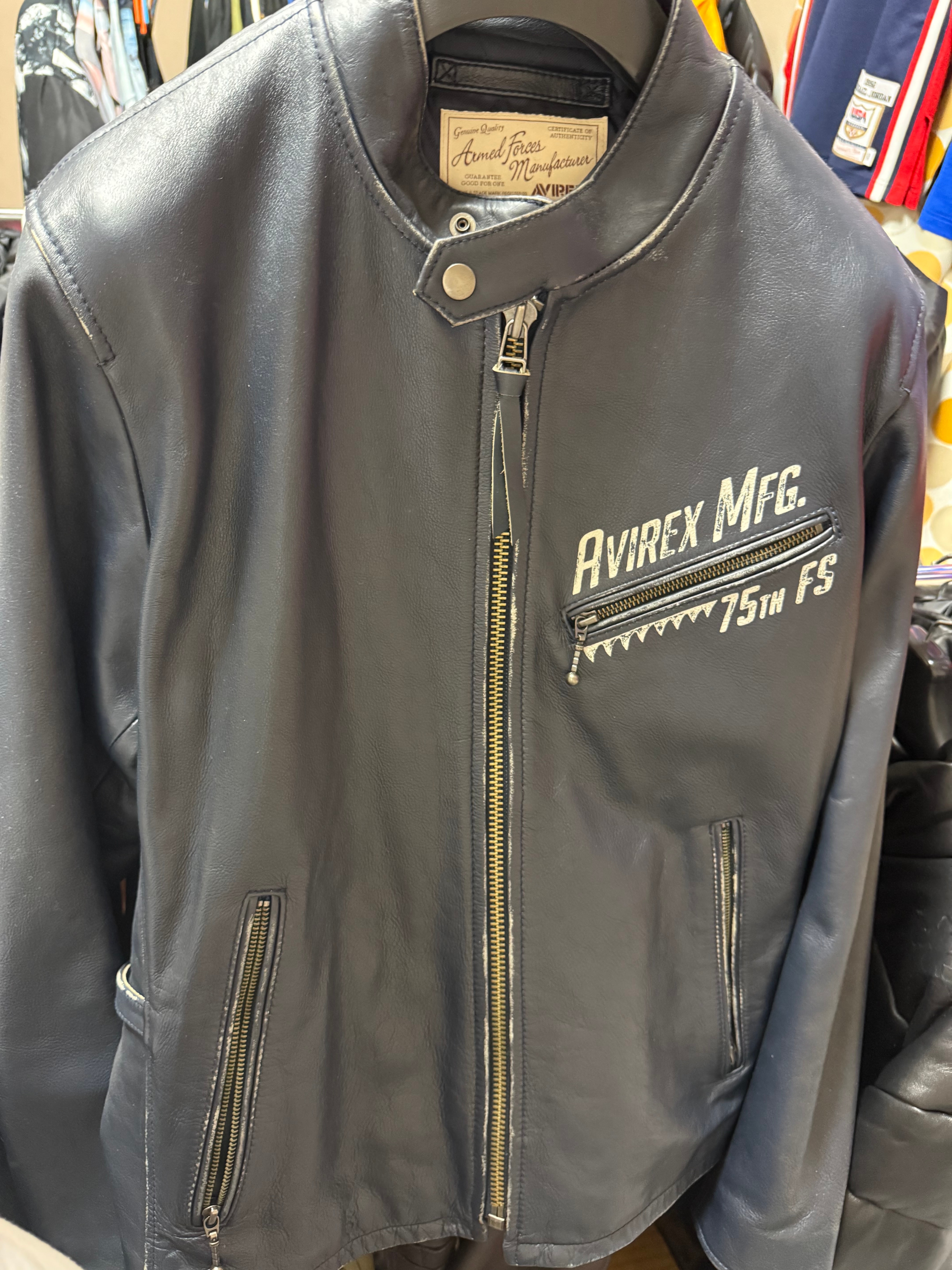 レザー ジャケット ネイビー