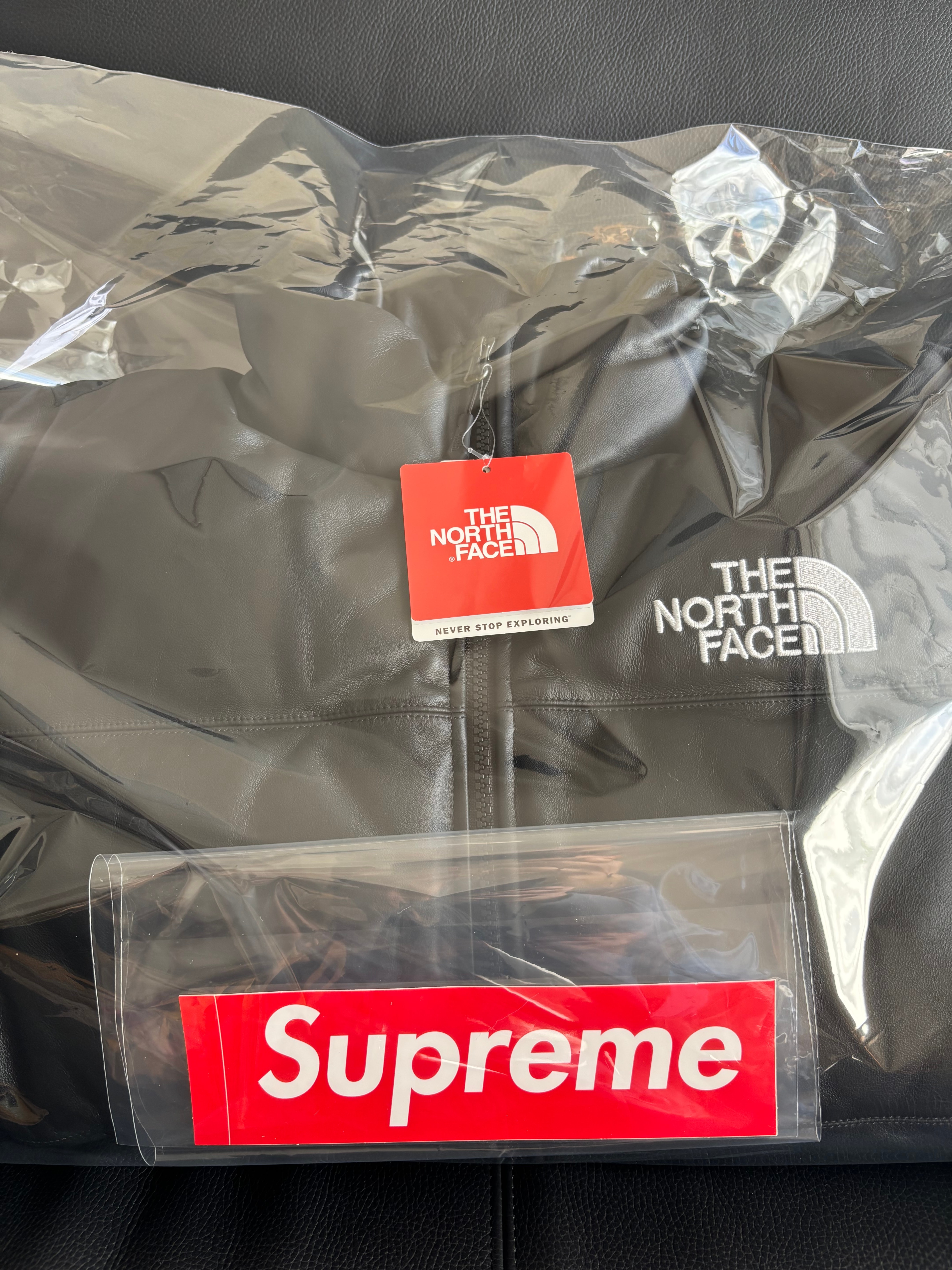 Supreme x The North Face Leather Nuptse Jacket "Black"