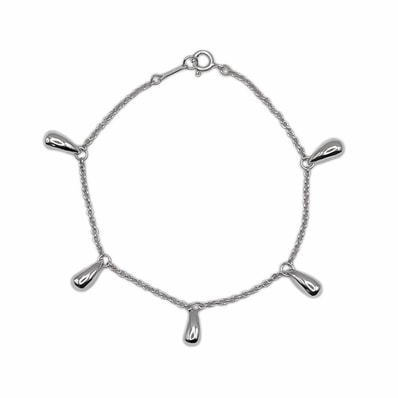 TIFFANY&Co. ティファニー ティアドロップ 5P ブレスレット バングル エルサ・ペレッティ SV925 シルバー 新品仕上済 レディース 【中古】