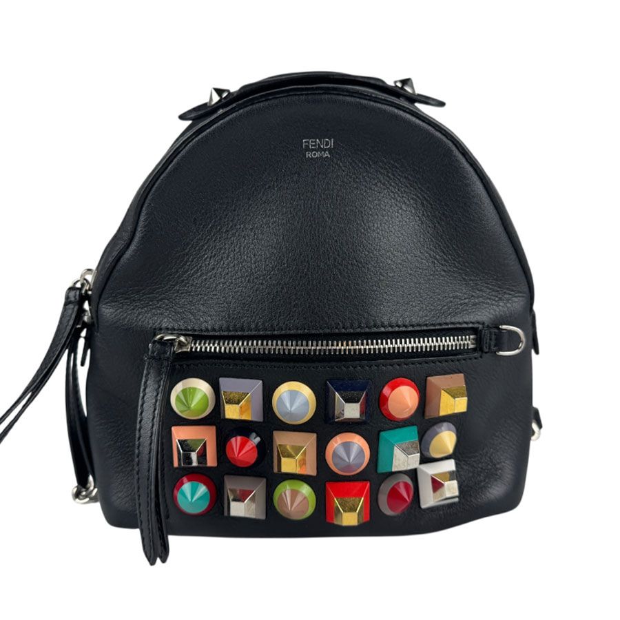 Fendi リュック レザー FENDI フェンディ ズッカ バックパック ブラウン ジャガード