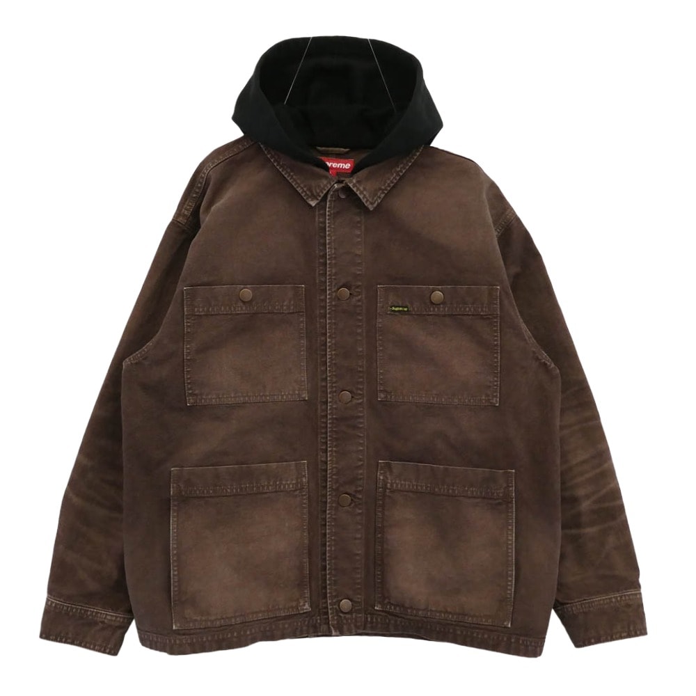 Supreme シュプリーム ジャケット 25SS Worn Hooded Chore Coat ウォーンフーデッド チョアコート ブラウン系 ブラック系 L【中古】