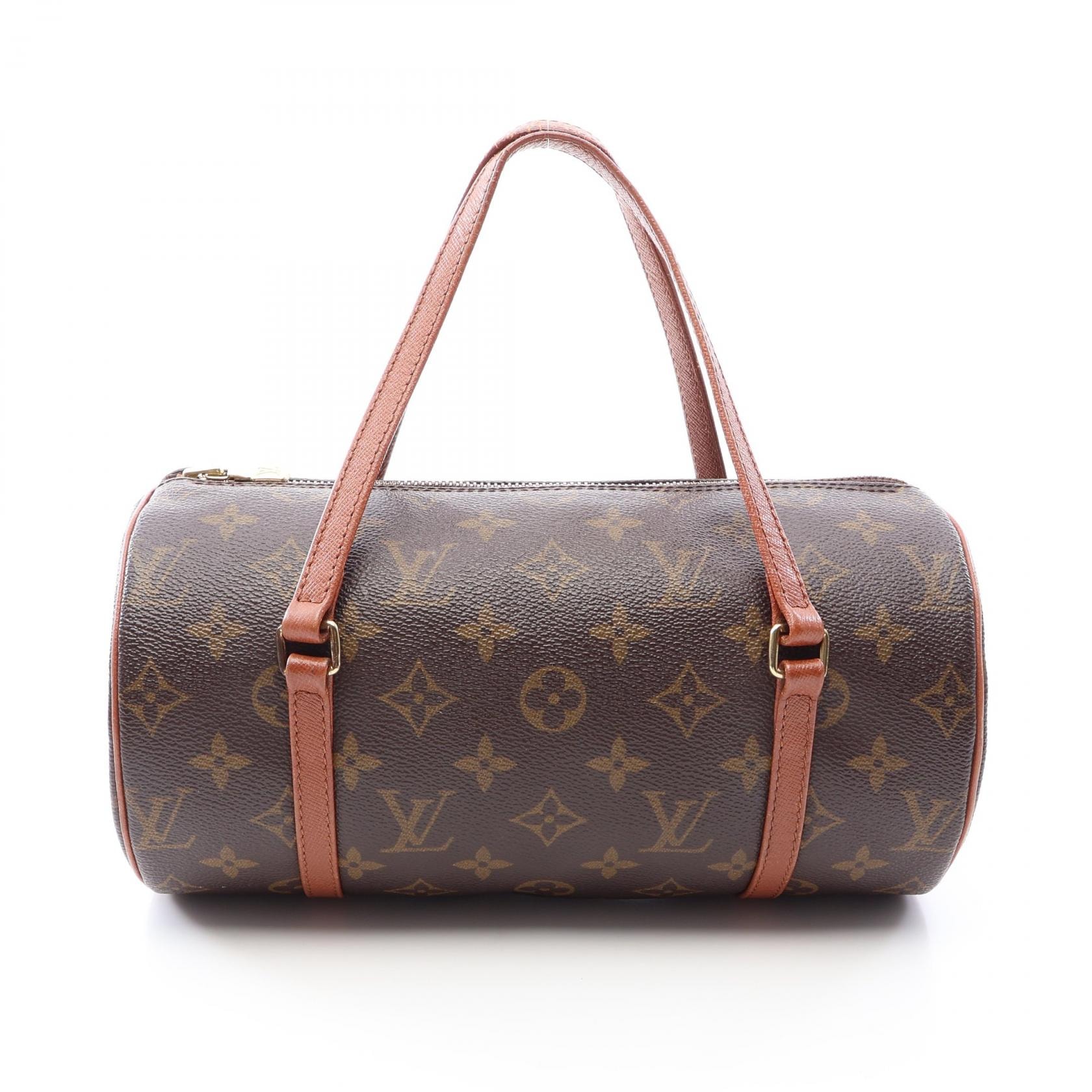 ルイ・ヴィトン LOUIS VUITTON パピヨン26 旧型 ハンドバッグ バッグ PVCコーティングキャンバス レザー モノグラム レディース ブラウン系 M51366 【中古】