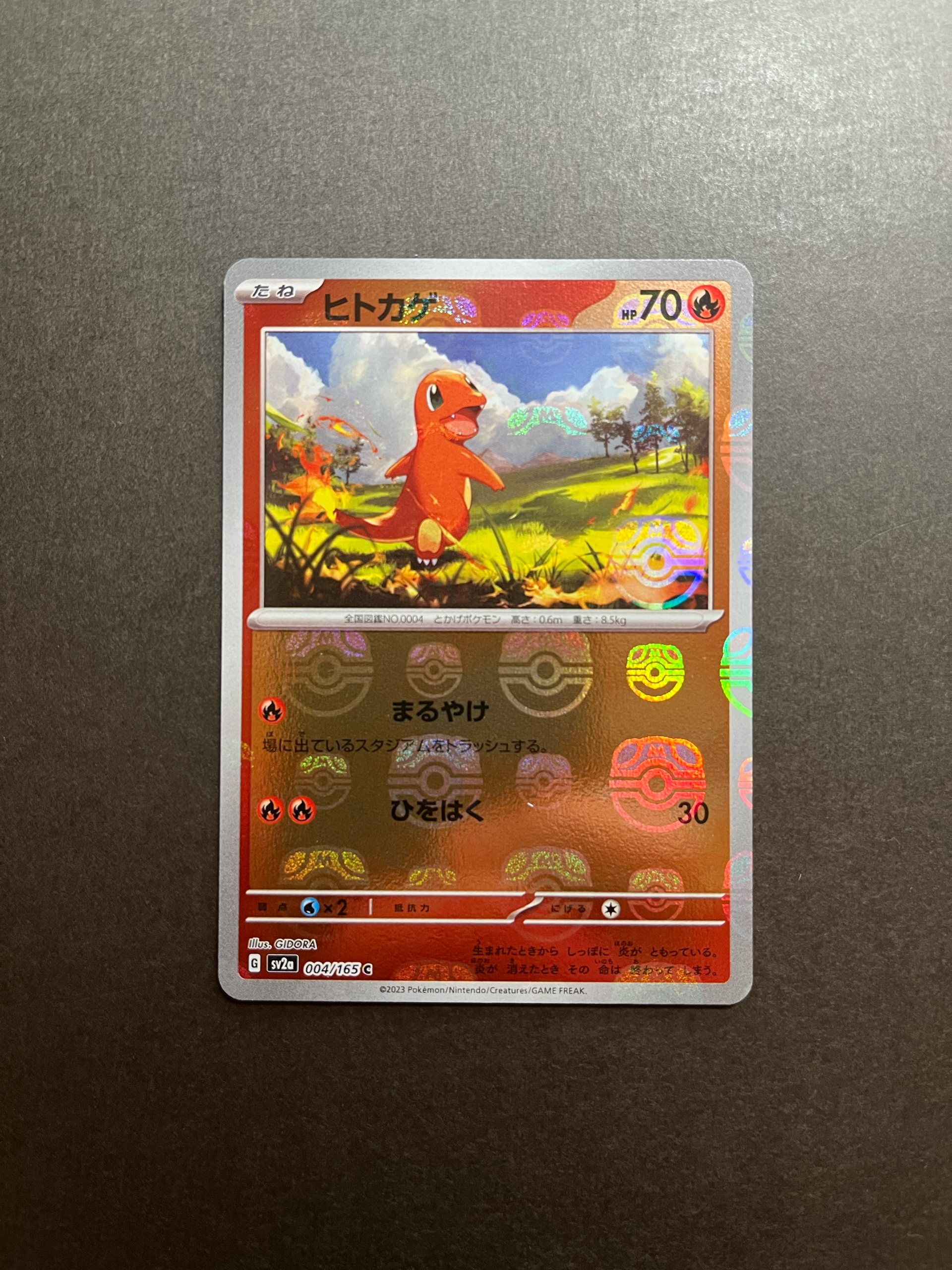 ヒトカゲ C: マスターボールミラー[SV2a 004/165](強化拡張パック「ポケモンカード151」)