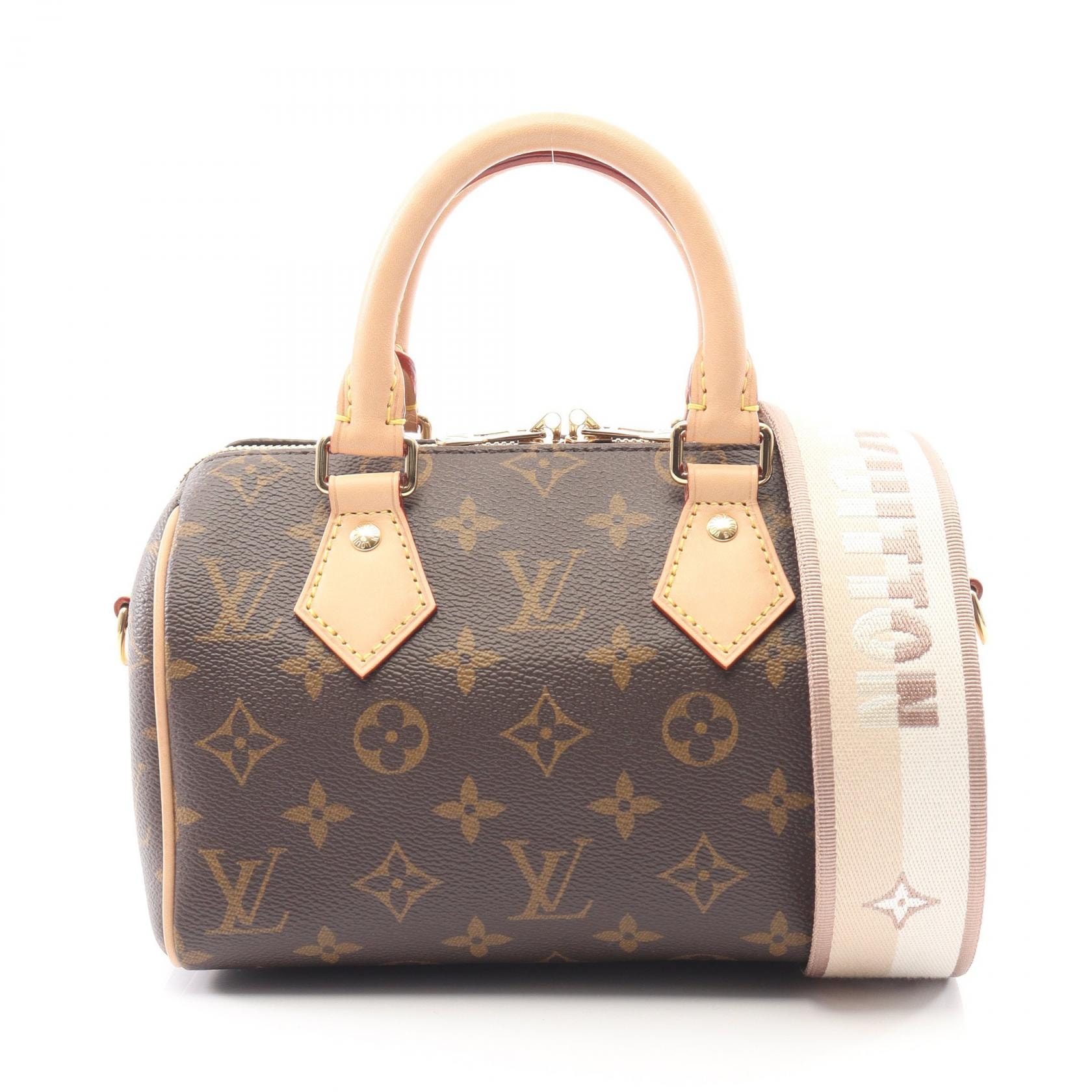 ルイ・ヴィトン LOUIS VUITTON スピーディ バンドリエール 20 ハンドバッグ バッグ PVCコーティングキャンバス レザー モノグラム ベージュ レディース ブラウン系 M46222 【中古】
