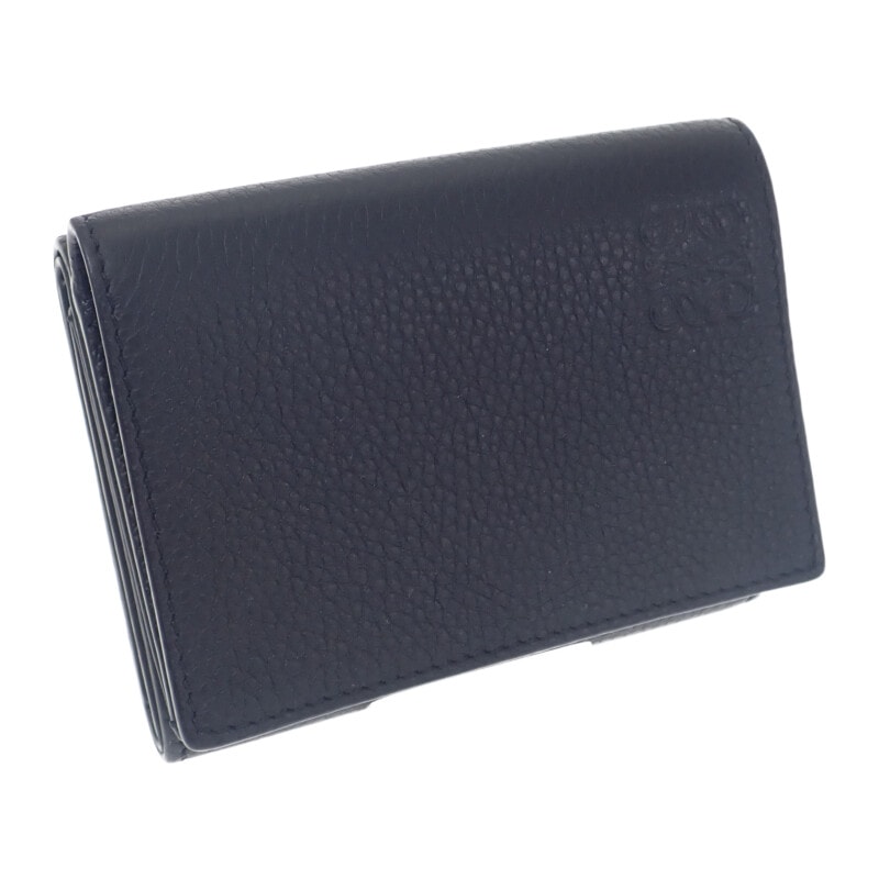 ロエベ LOEWE トライフォールドウォレット C660TR2X02 三つ折り財布 ソフトグレインカーフ ブラック メンズ レディース【中古】【Aランク】