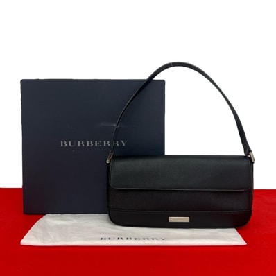 BURBERRY バーバリー ロゴ 金具 レザー ショルダーバッグ ブラック
13054