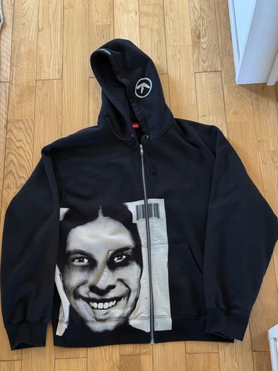 Supreme x Aphex Twin Zip Up Hooded Sweashirt "Black"