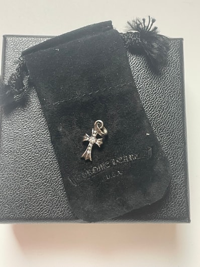 Chrome Hearts Baby Fat Cross Pave Diamond Charm "Silver"