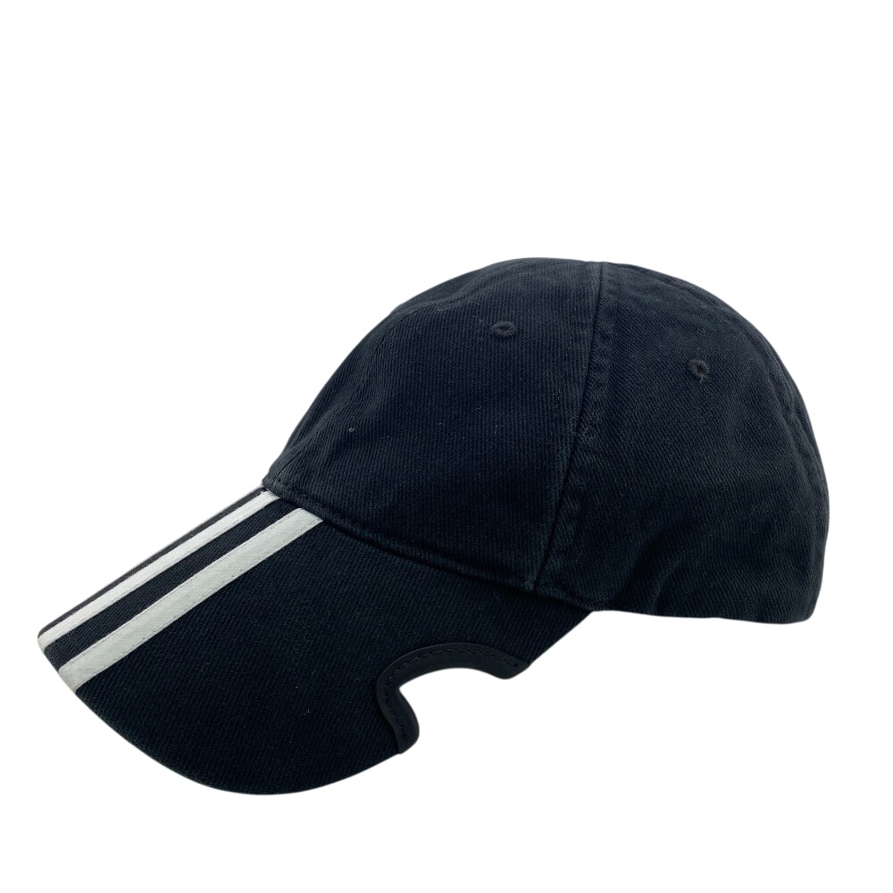 バレンシアガ BALENCIAGA キャップ 3本 ストライプ アディダス ベースボールキャップ 712160 ブラック