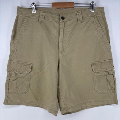 古着 コロンビア Columbia ショートパンツ チノパン ジップ カーゴ ワンポイント ハーフパンツ 大きいサイズ w38 ベージュ メンズ