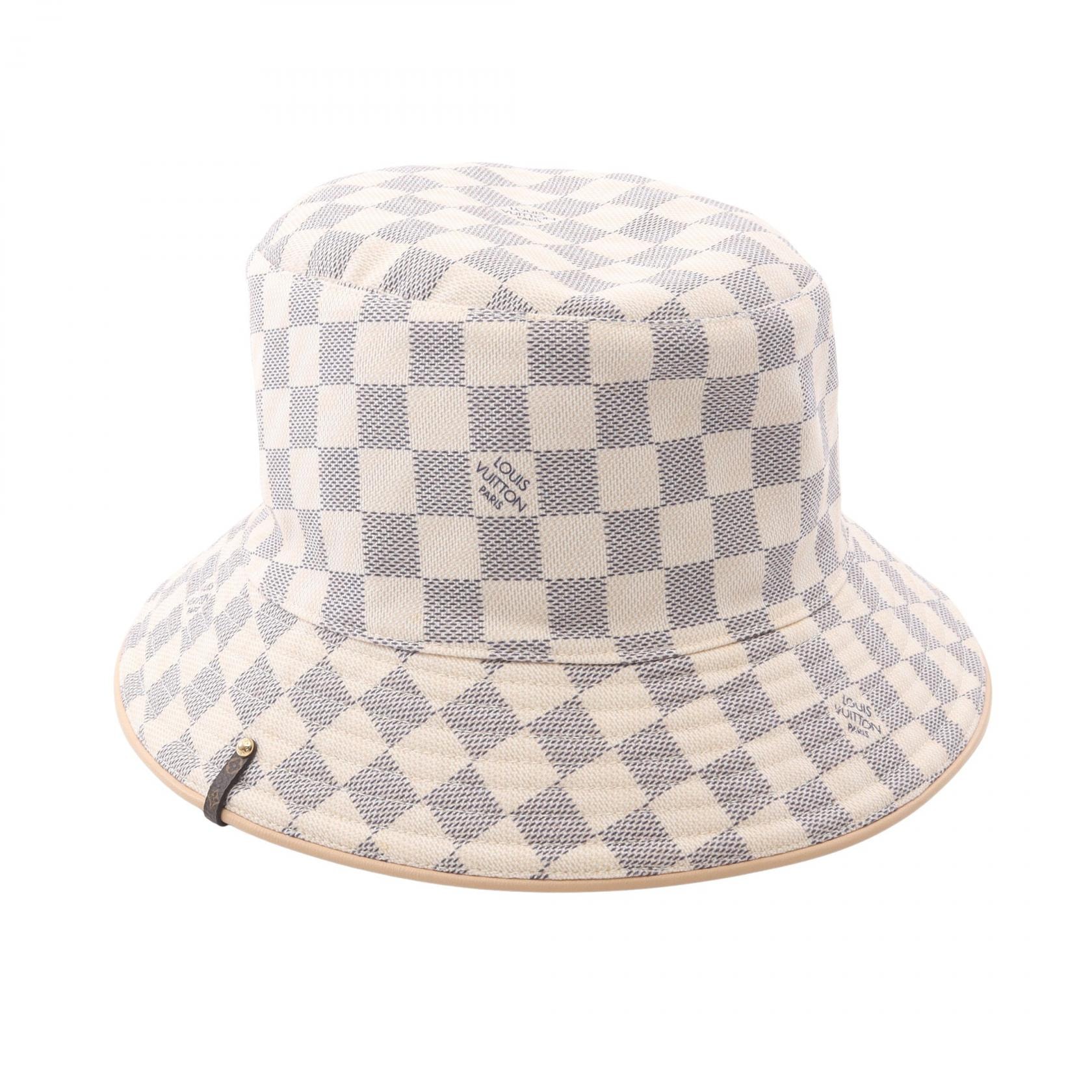 ルイ・ヴィトン LOUIS VUITTON ボブ ダミエ アズール ハット 帽子 コットン メンズ レディース ホワイト系 / グレー系 【中古】