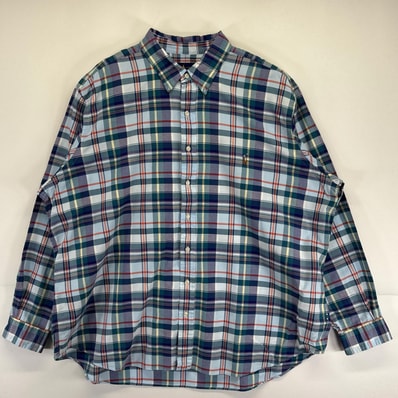 古着 00’s/00年代 ラルフローレン RALPH LAUREN 長袖シャツ 大きいサイズ ワンポイントロゴ チェック柄 ポニー 2XB マルチカラー メンズ