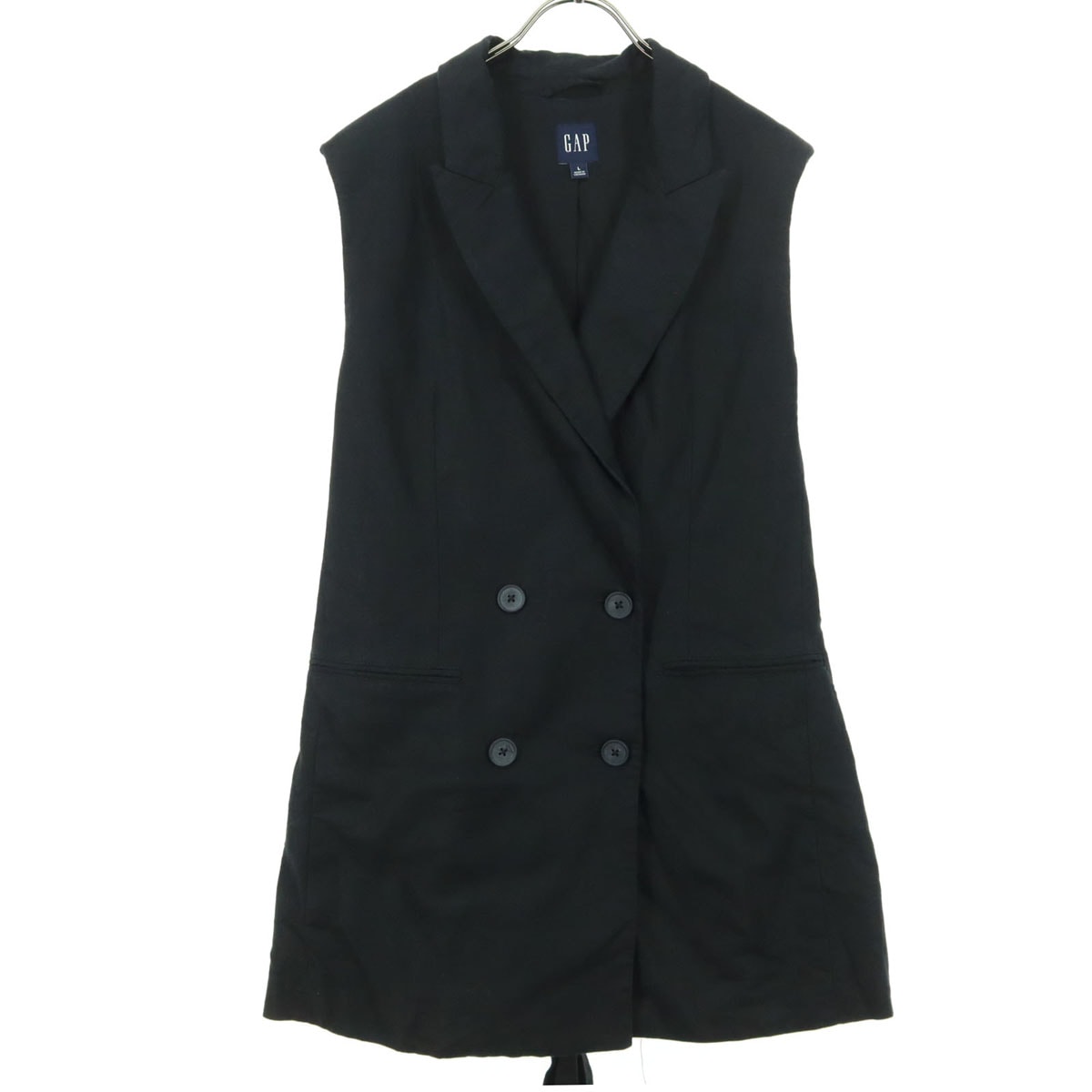 GAP ギャップ ノースリーブ ダブルボタン ノースリーブ ジャケット L ブラック ベスト